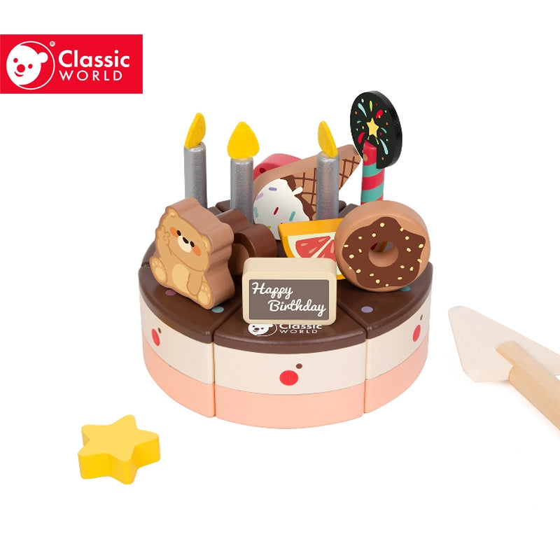 Bộ Đồ Chơi Gỗ Cắt Bánh Kem Sô-Cô-La Chocolate Cake | Classic World