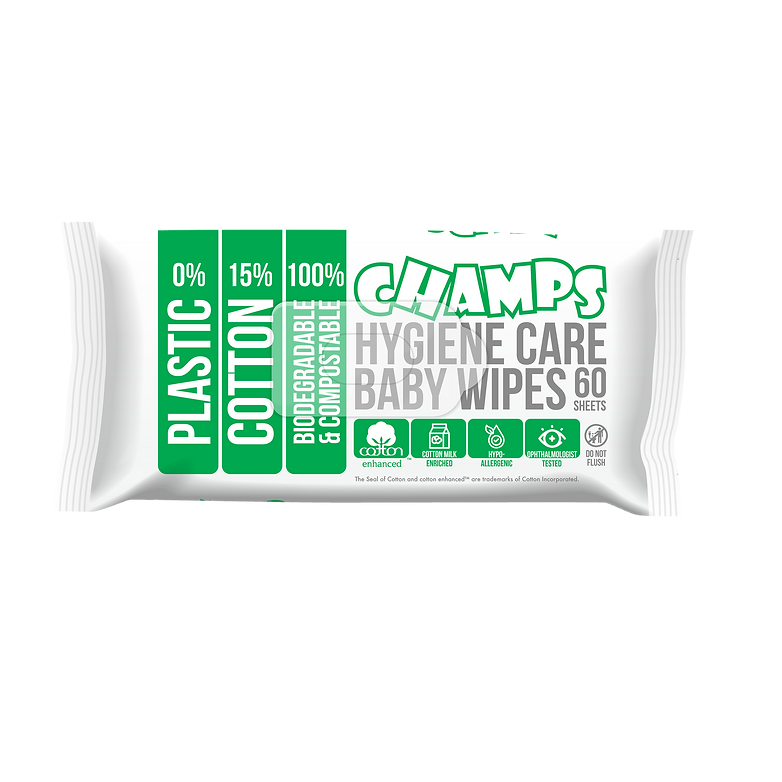 Champs Khăn ướt em bé chăm sóc vệ sinh (2x60 miếng)