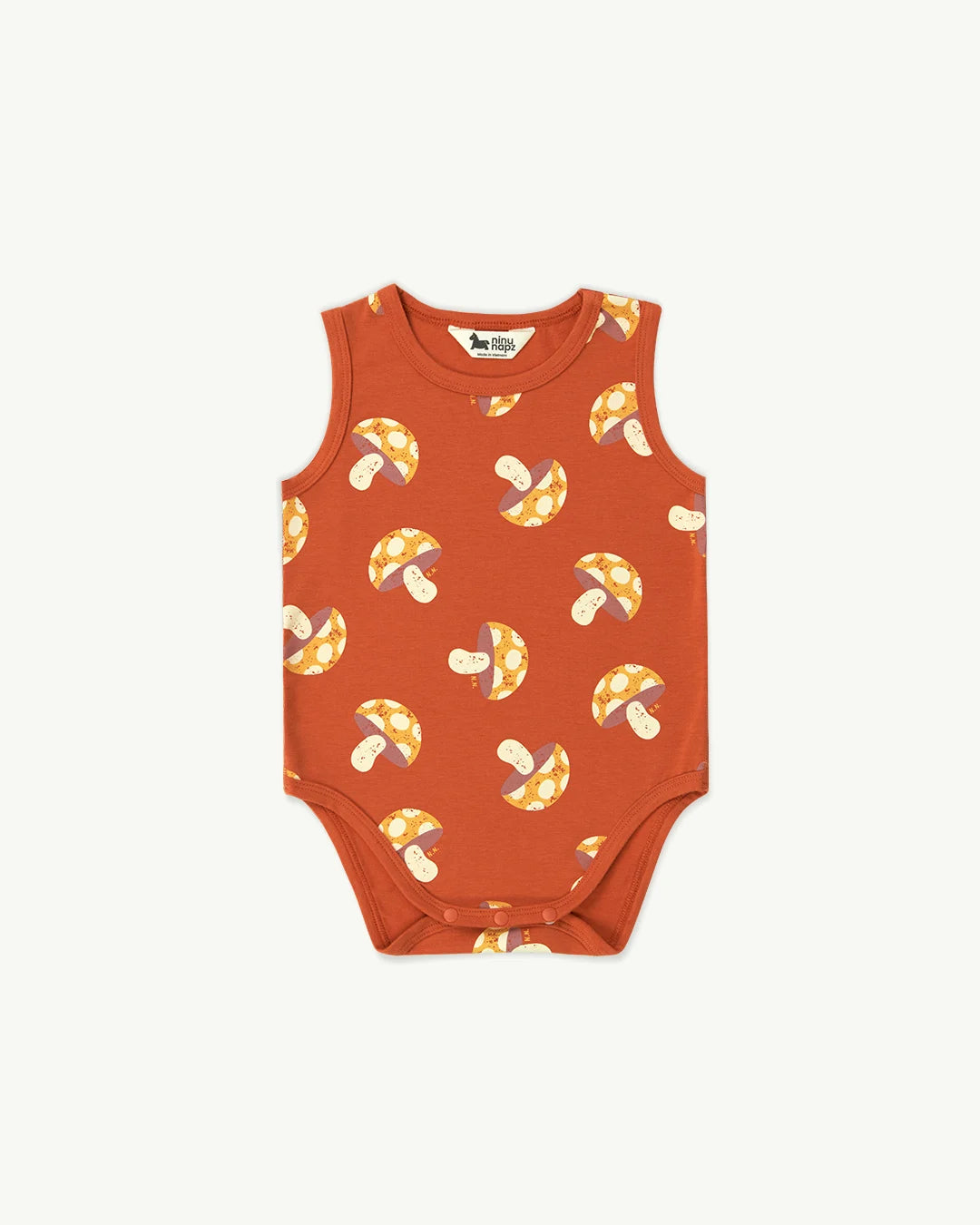 Body Sát Nách Họa Tiết Nấm Mushroom Cho Bé 3 Tháng | NINUNAPZ