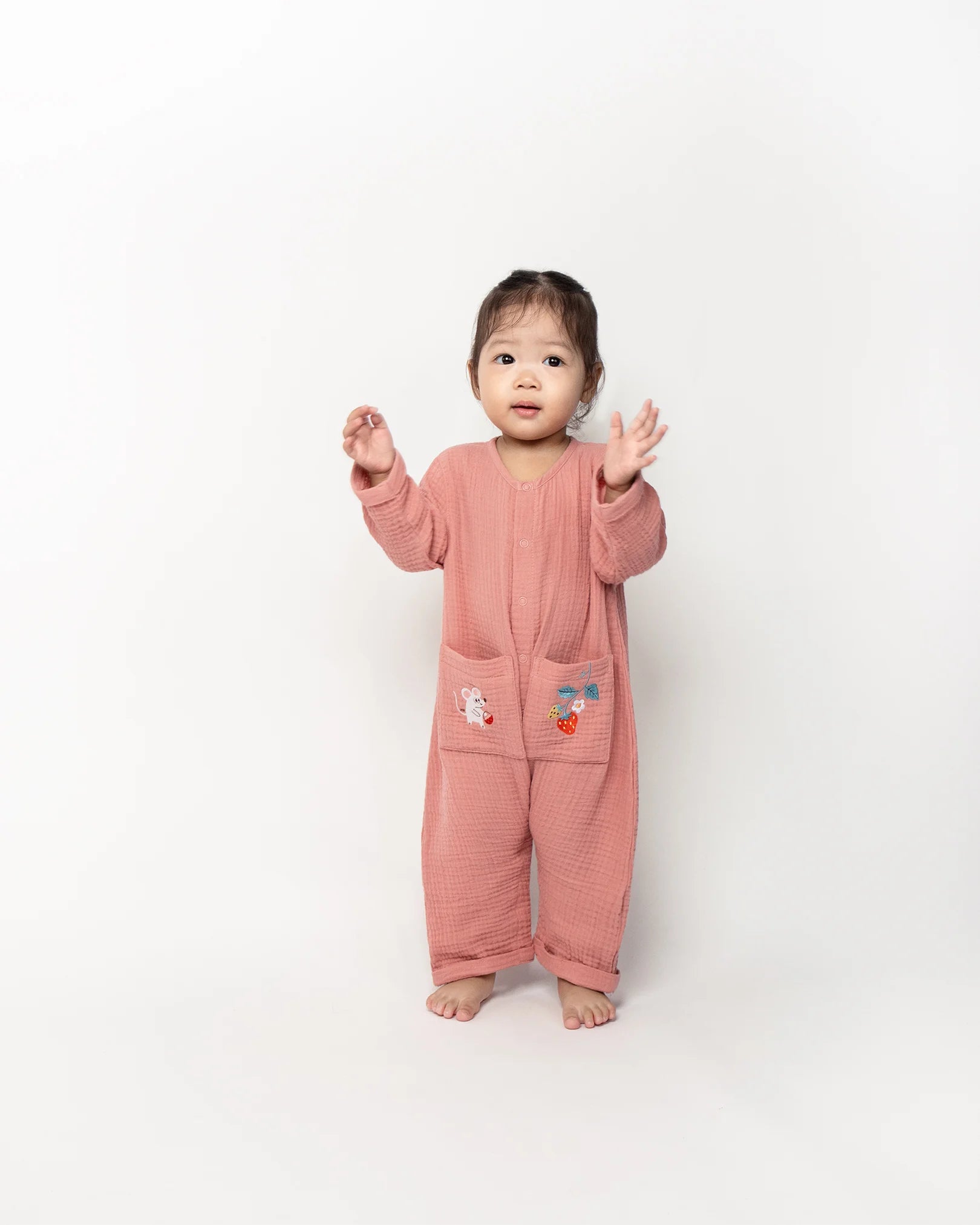 Quần Áo Cho Bé Berry Mouse Trip Long Romper (3M-24M) | NINUNAPZ