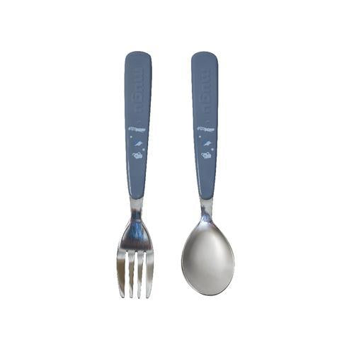 Bộ Muỗng Nĩa Ăn Dặm Inox 316 Cho Bé mugu – Kèm Hộp Đựng Vệ Sinh