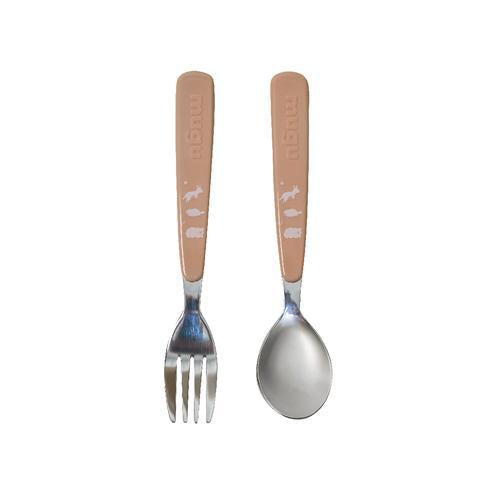 Bộ Muỗng Nĩa Ăn Dặm Inox 316 Cho Bé mugu – Kèm Hộp Đựng Vệ Sinh