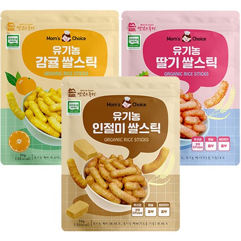 Mom's Choice organic brown rice cake stick shape with soy flavor 30g