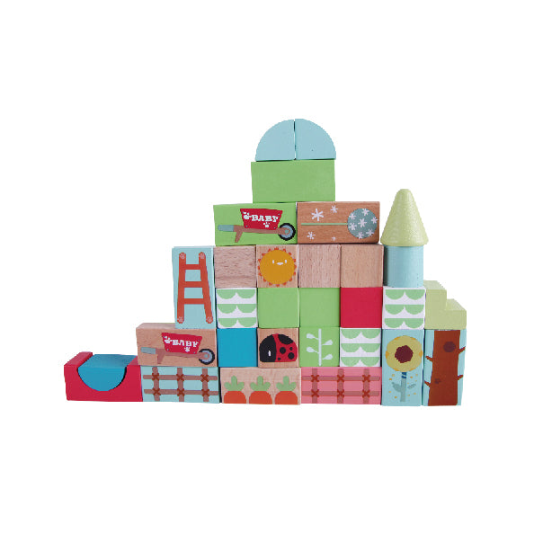 Classic World Wooden Toys - Rainbow Garden Block Puzzle