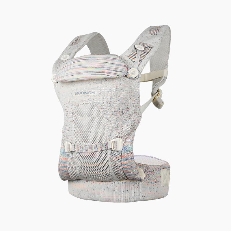 MOOIMOM Premium Airyknit Baby Carrier - Grey | Breathable, Full Support 0-36 Months