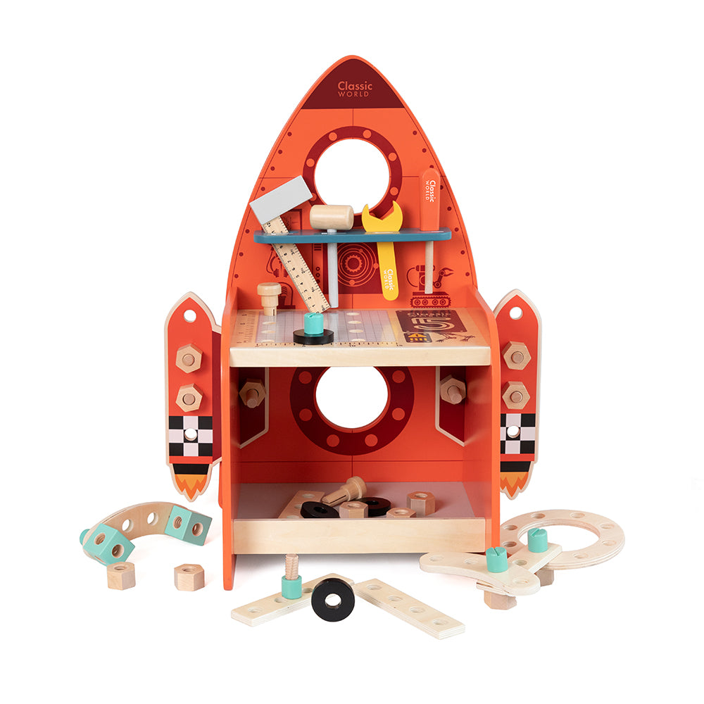 Classic World Orange Rocket Shaped Tool Table