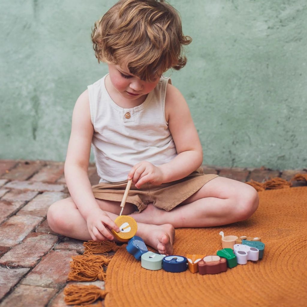 Wooden Bead Stringing Toy Set
