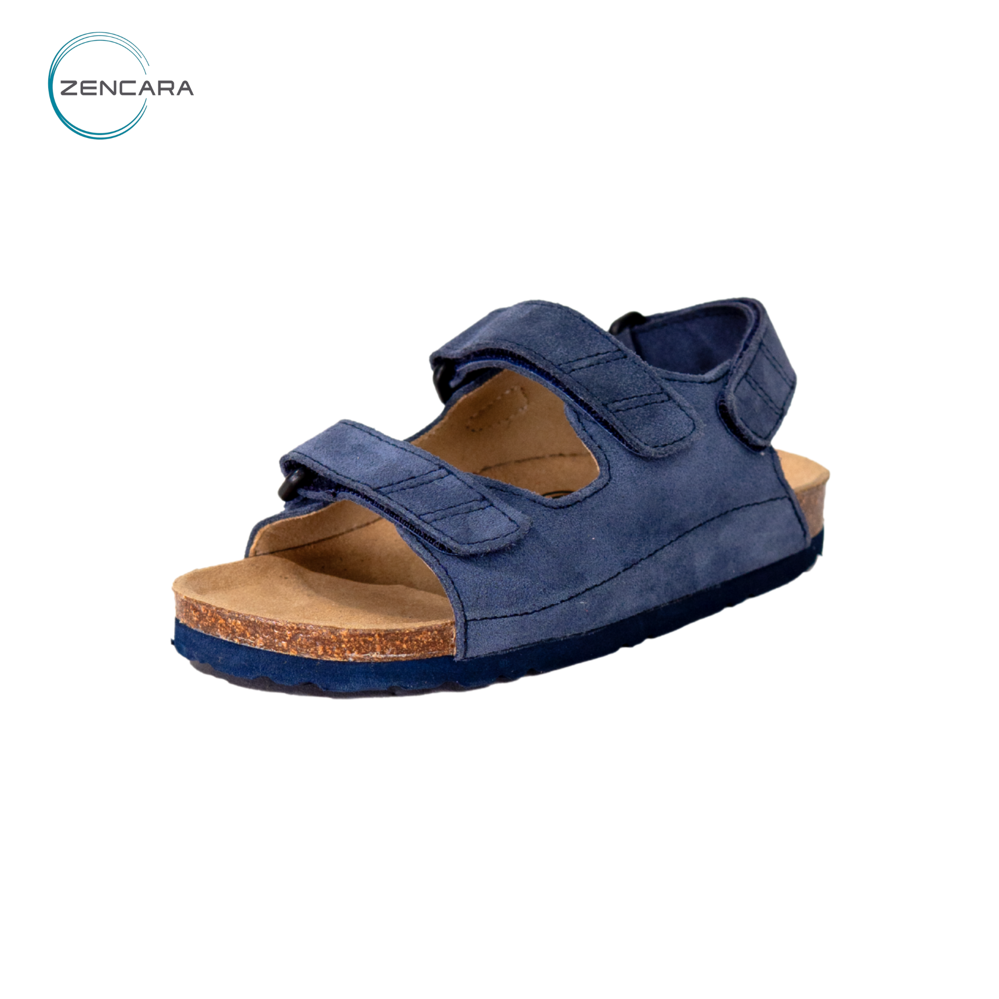 Sandal Sức Khỏe Đế Cork Trẻ Em Màu Navy Zencara