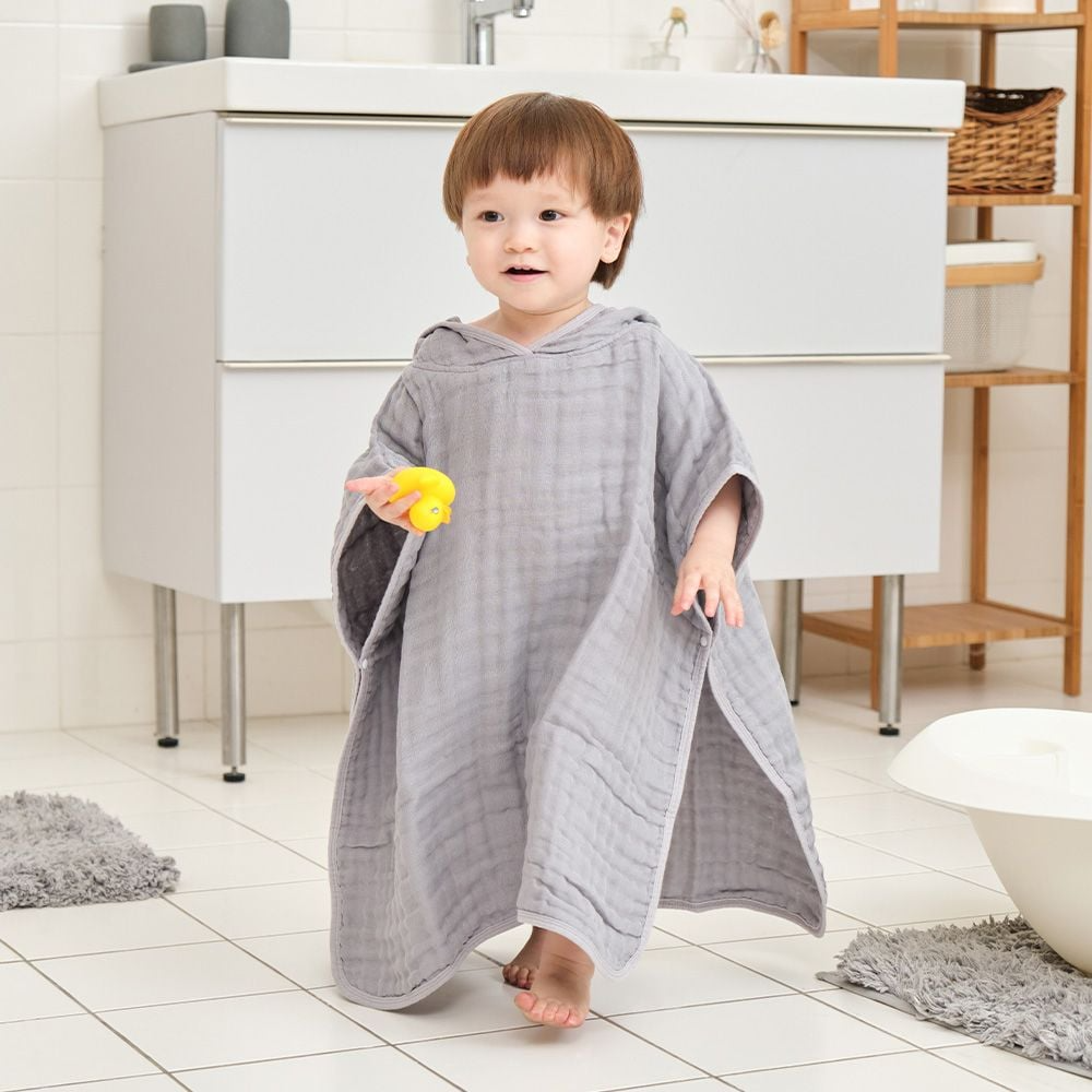 Áo Choàng Tắm L'ANGE 6 Lớp Có Nón Cho Bé Mềm Mại, Thấm Hút Tối Ưu