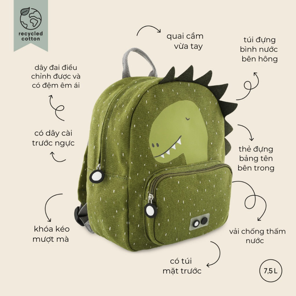 Balo cho bé Trixie hoạ tiết dễ thương, chống thấm nước, trọng lượng nhẹ, balo cho bé mầm non