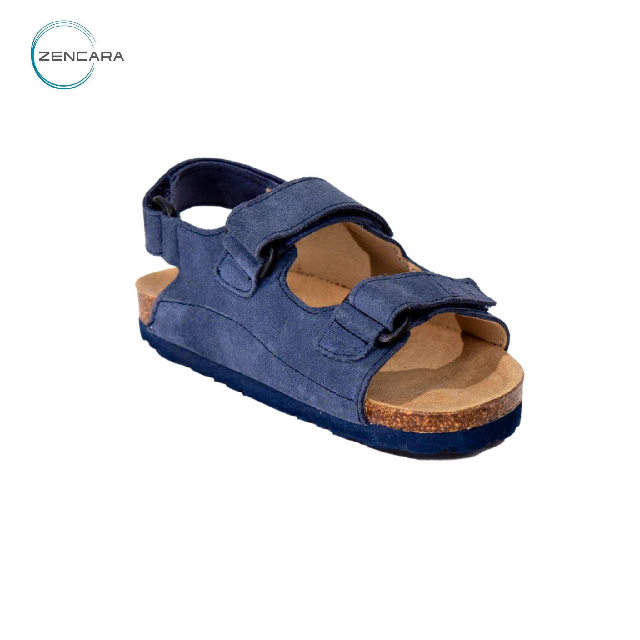 Sandal Sức Khỏe Đế Cork Trẻ Em Màu Navy Zencara