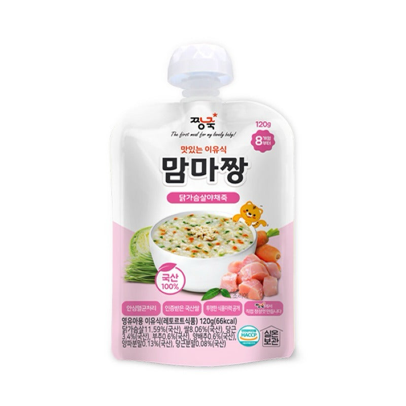 Cháo Tươi Ăn Dặm Mama Jjang Vị Rau Và Thịt Gà Cao Cấp Cho Bé 6-10 Tháng