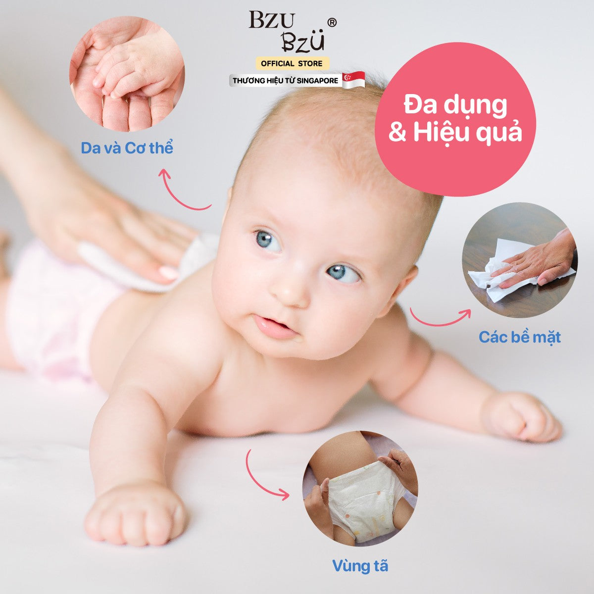 BZU BZU Anti-Bacterial Wipes for Babies (30 wipes) - Gentle & Safe Care