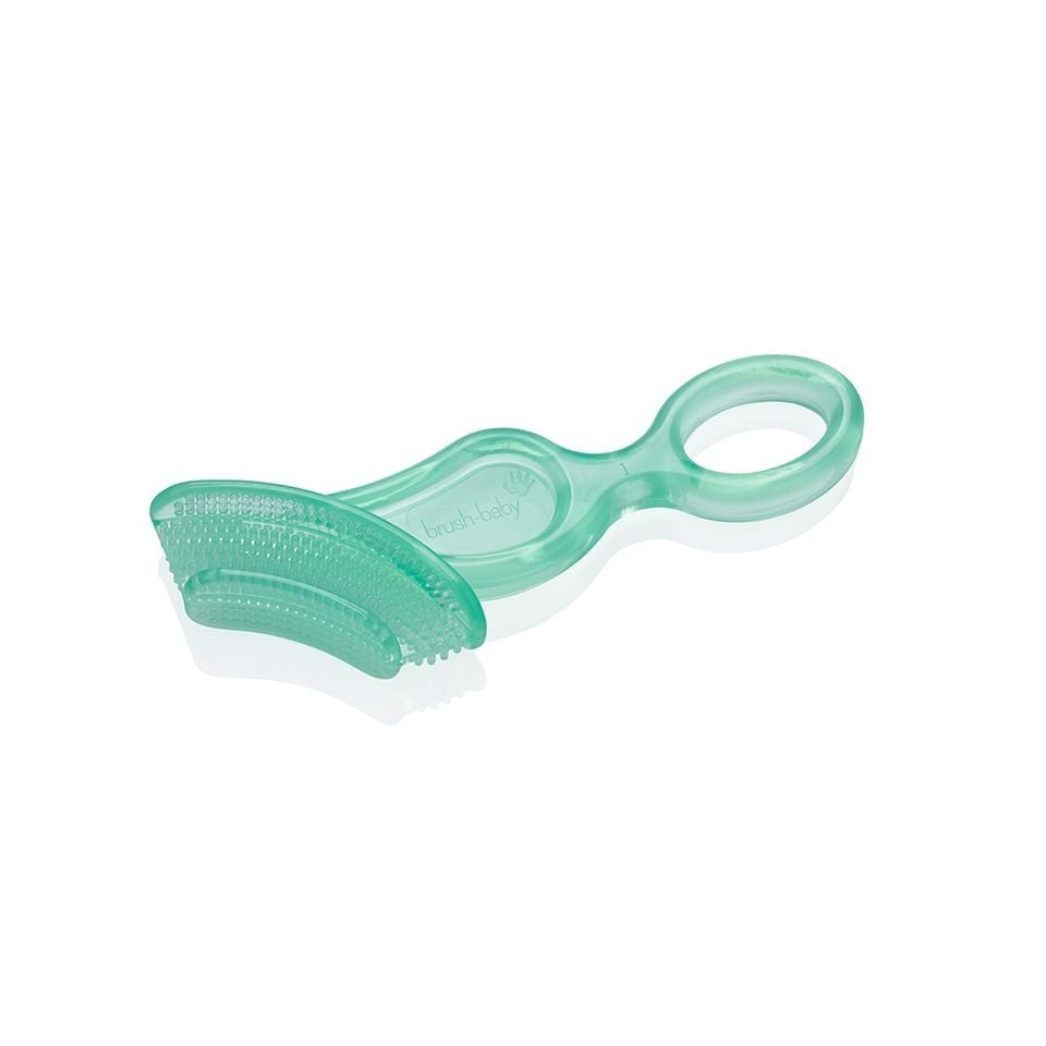 Brush-Baby Bàn Chải Tập Đánh Răng Và Mát Xa Nướu Silicone Mềm Mại Cho Bé (10–36 Tháng)
