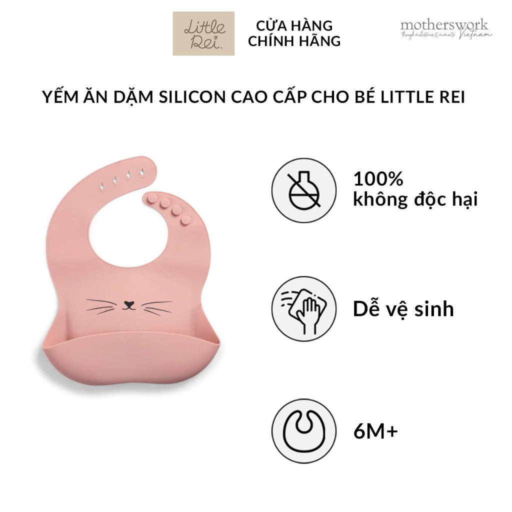 Yếm ăn dặm Silicon Little Rei Rustic