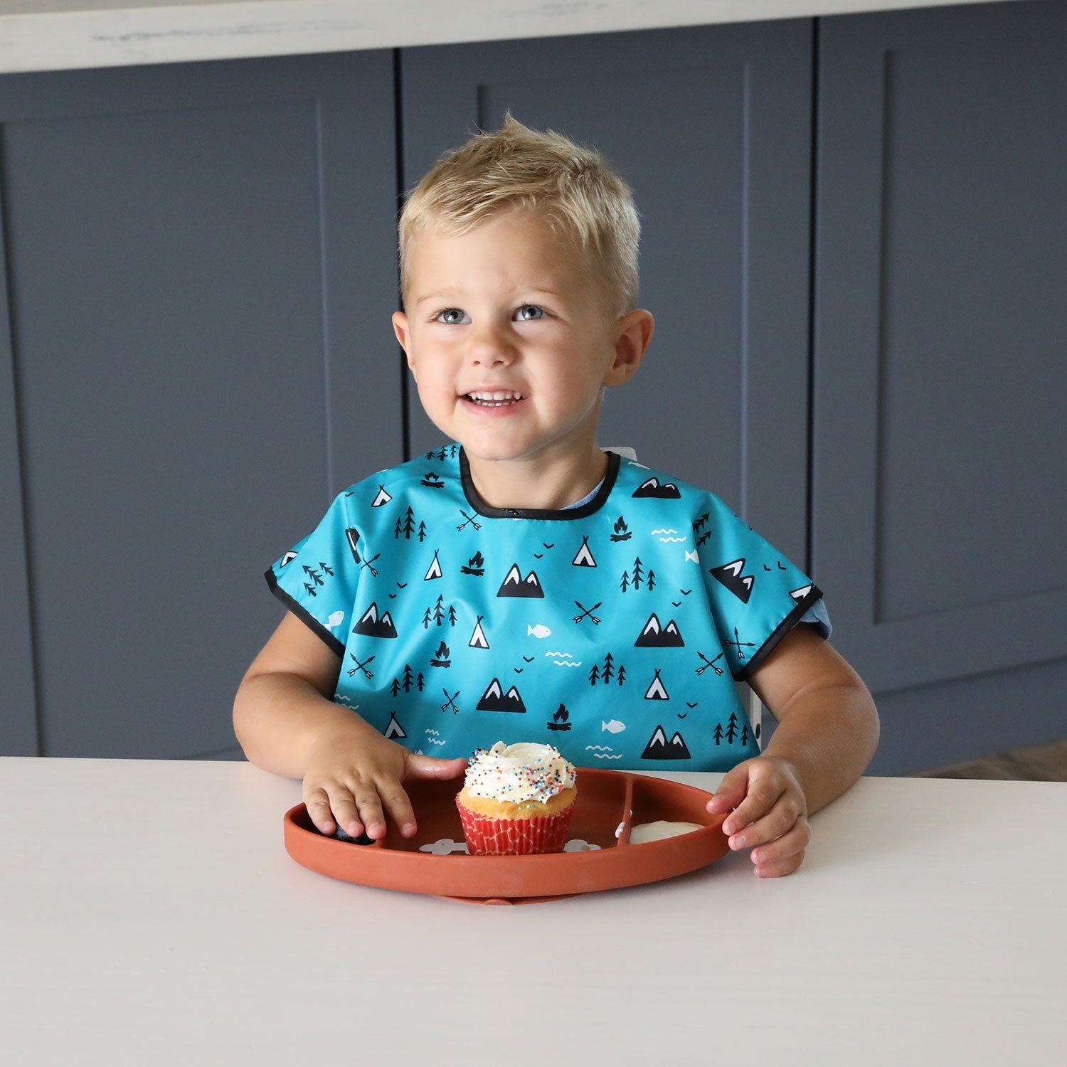 Yếm tay ngắn chống nước cho bé từ 1-3 tuổi Bumkins