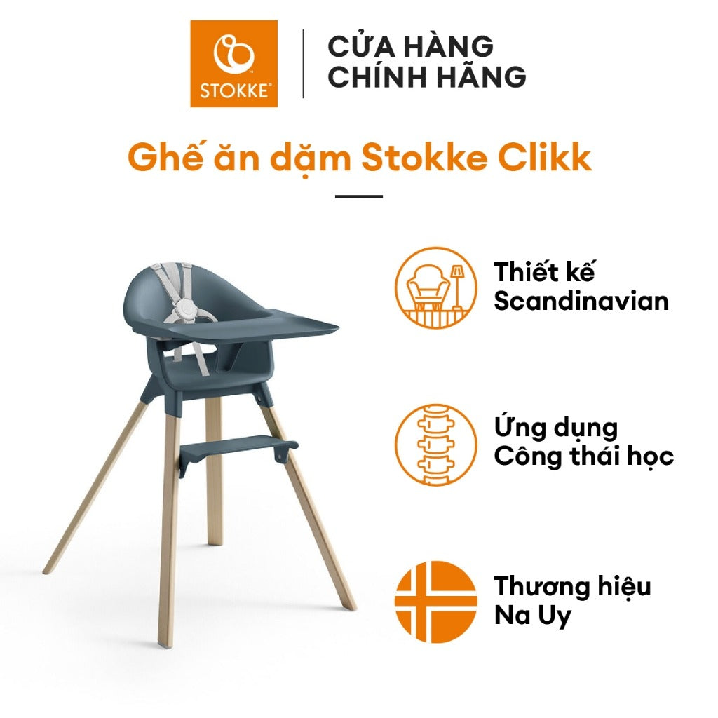 Stokke Clikk high chair is ergonomically designed, safe and high quality.
