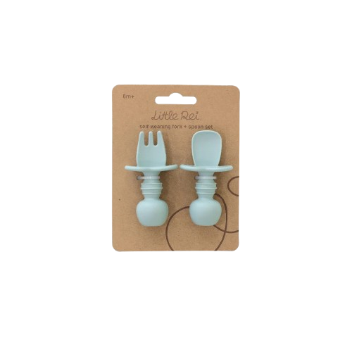 Bộ Muỗng Nĩa Cho Bé Tập Ăn Little Rei, Chất Liệu Silicone An Toàn, Dùng Cho Bé Từ 6 Tháng