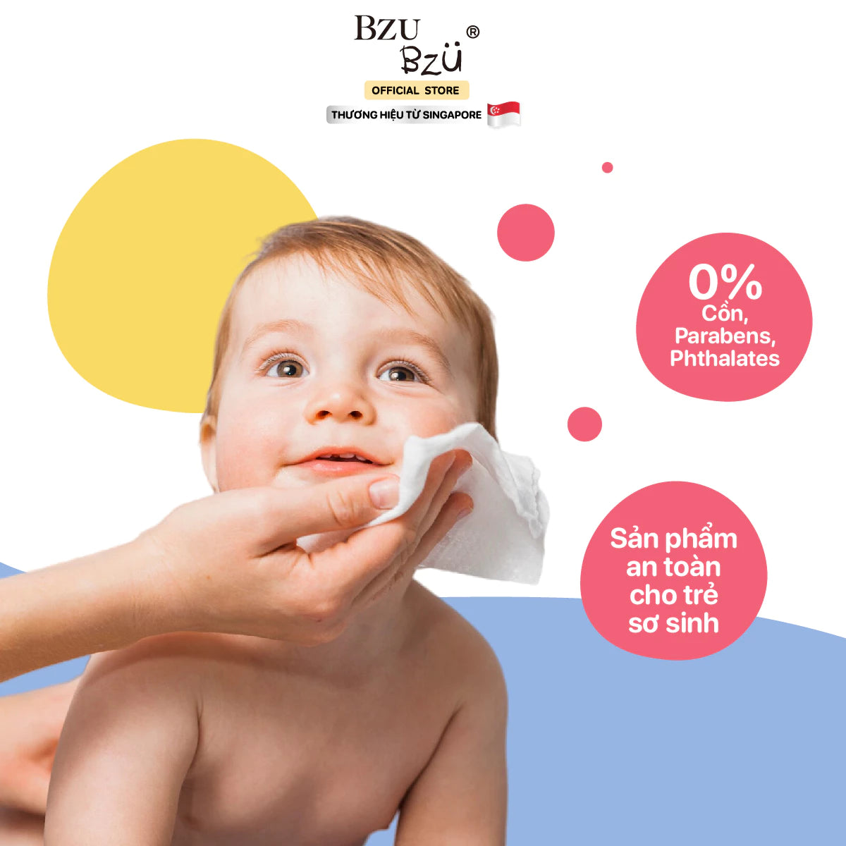 BZU BZU Anti-Bacterial Wipes for Babies (30 wipes) - Gentle & Safe Care