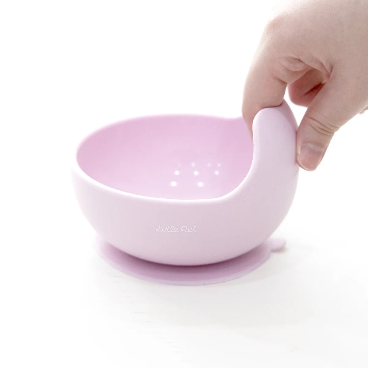 High-quality Little Rei baby food bowl and fork set, safe silicone material, with suction cup to hold in place