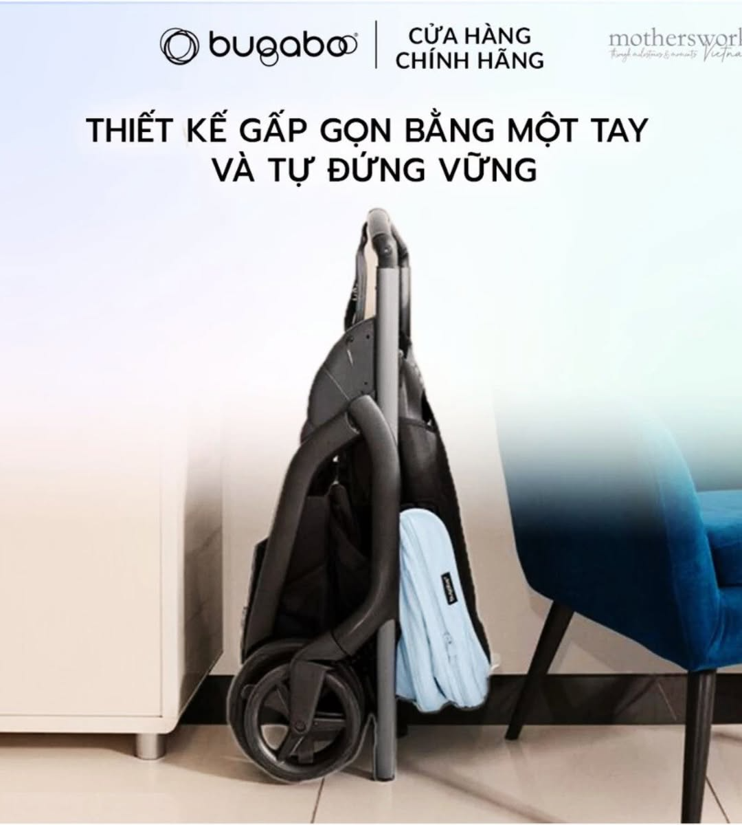 Khung Xe đẩy Bugaboo Dragonfly 2 chiều gấp gọn 1 tay tặng mái che