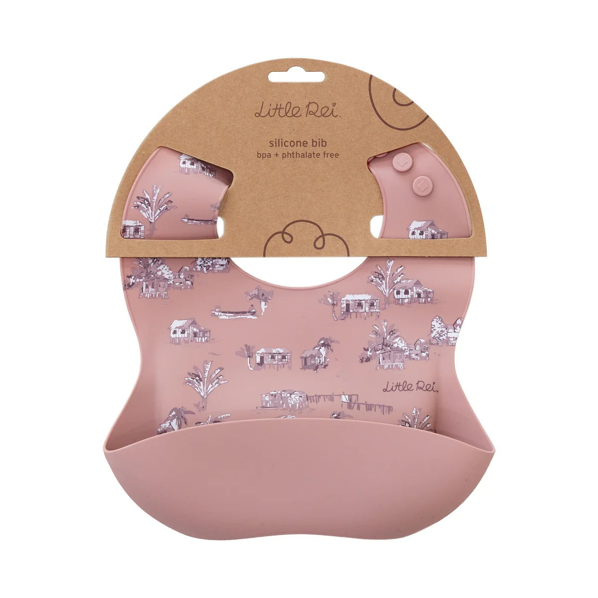 Yếm ăn dặm Silicon Little Rei Rustic