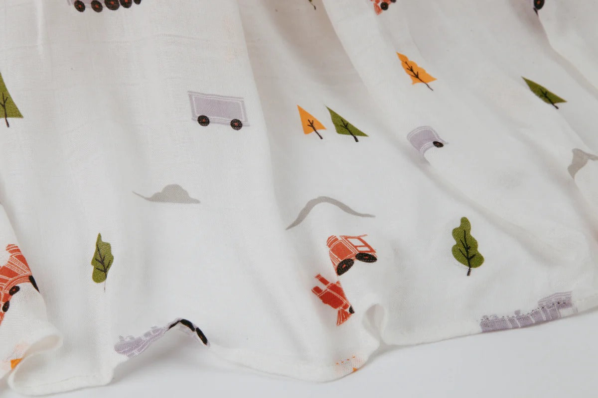 Bộ 3 khăn quấn muslin sợi tre cho bé 120cm Little Rei