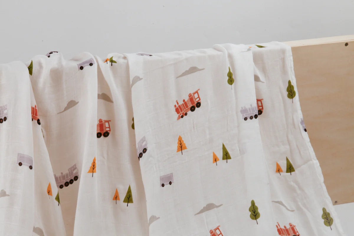 Bộ 3 khăn quấn muslin sợi tre cho bé 120cm Little Rei