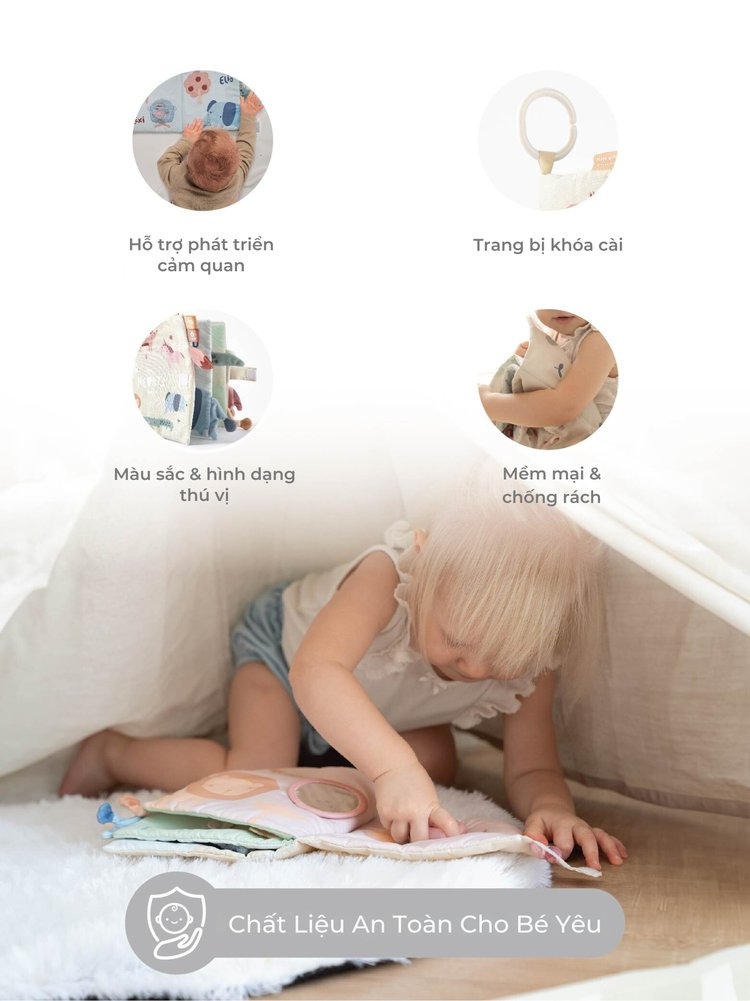 Sách Vải MUGU Kích Thích Đa Giác Quan Cho Bé