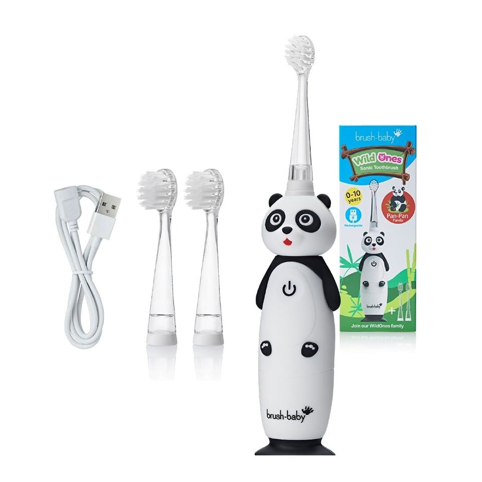 Brush-Baby Bộ 4 Đầu Bàn Chải Thay Thế Tiện Dụng Cho Bàn Chải Điện Sóng Âm WildOnes (0–10 Tuổi)