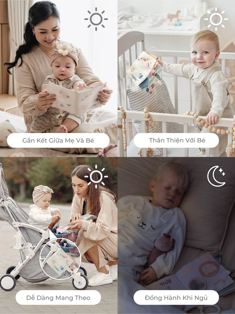 Sách Vải MUGU Kích Thích Đa Giác Quan Cho Bé