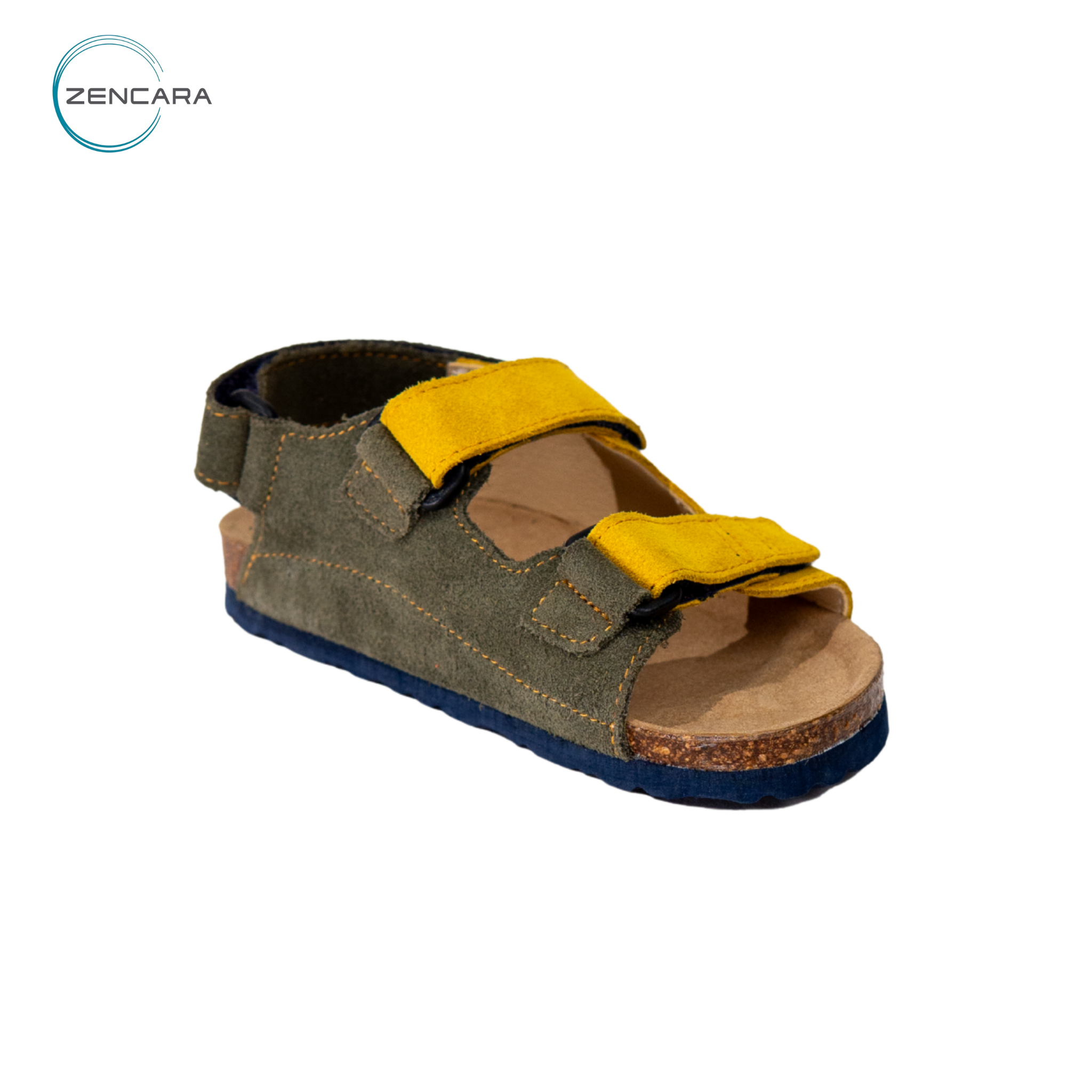 Giày Sandal Sức Khỏe Đế Cork Trẻ Em Màu Vàng Xanh Zencara