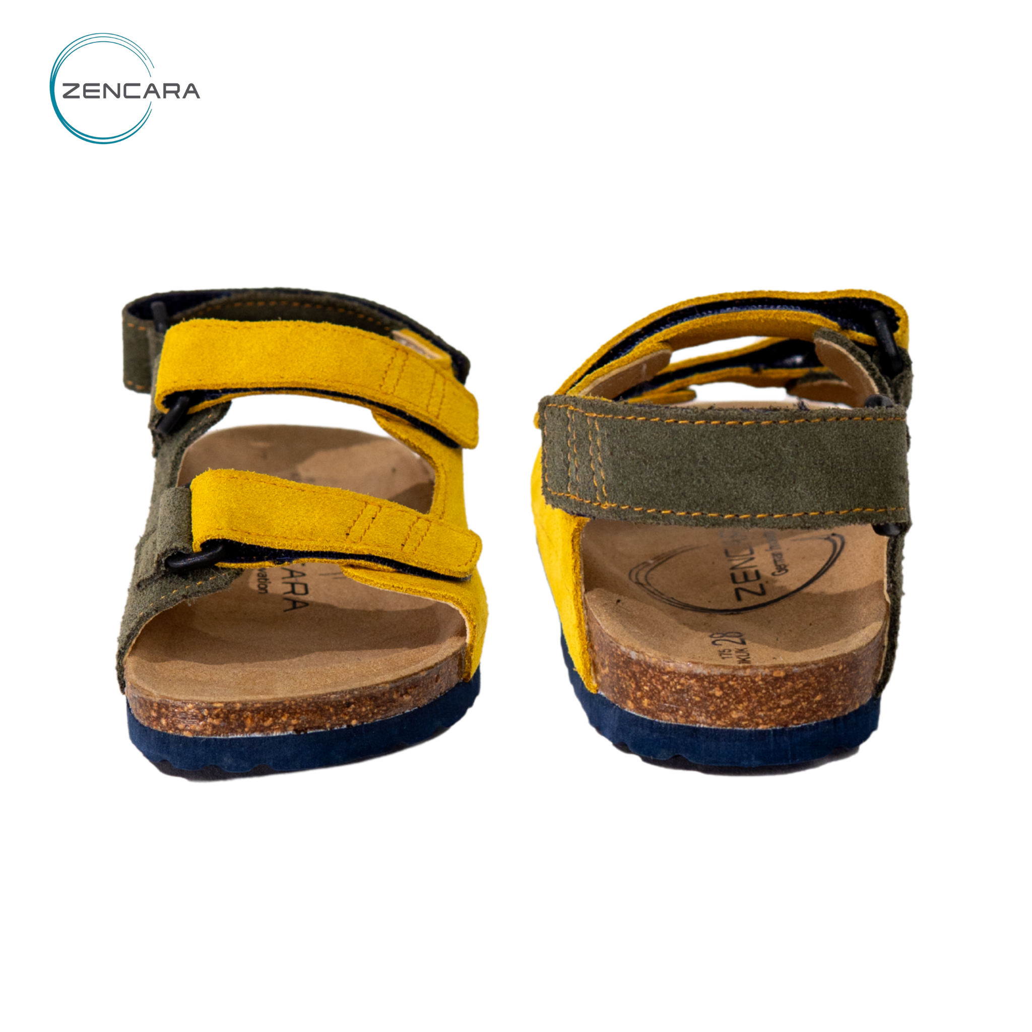 Giày Sandal Sức Khỏe Đế Cork Trẻ Em Màu Vàng Xanh Zencara