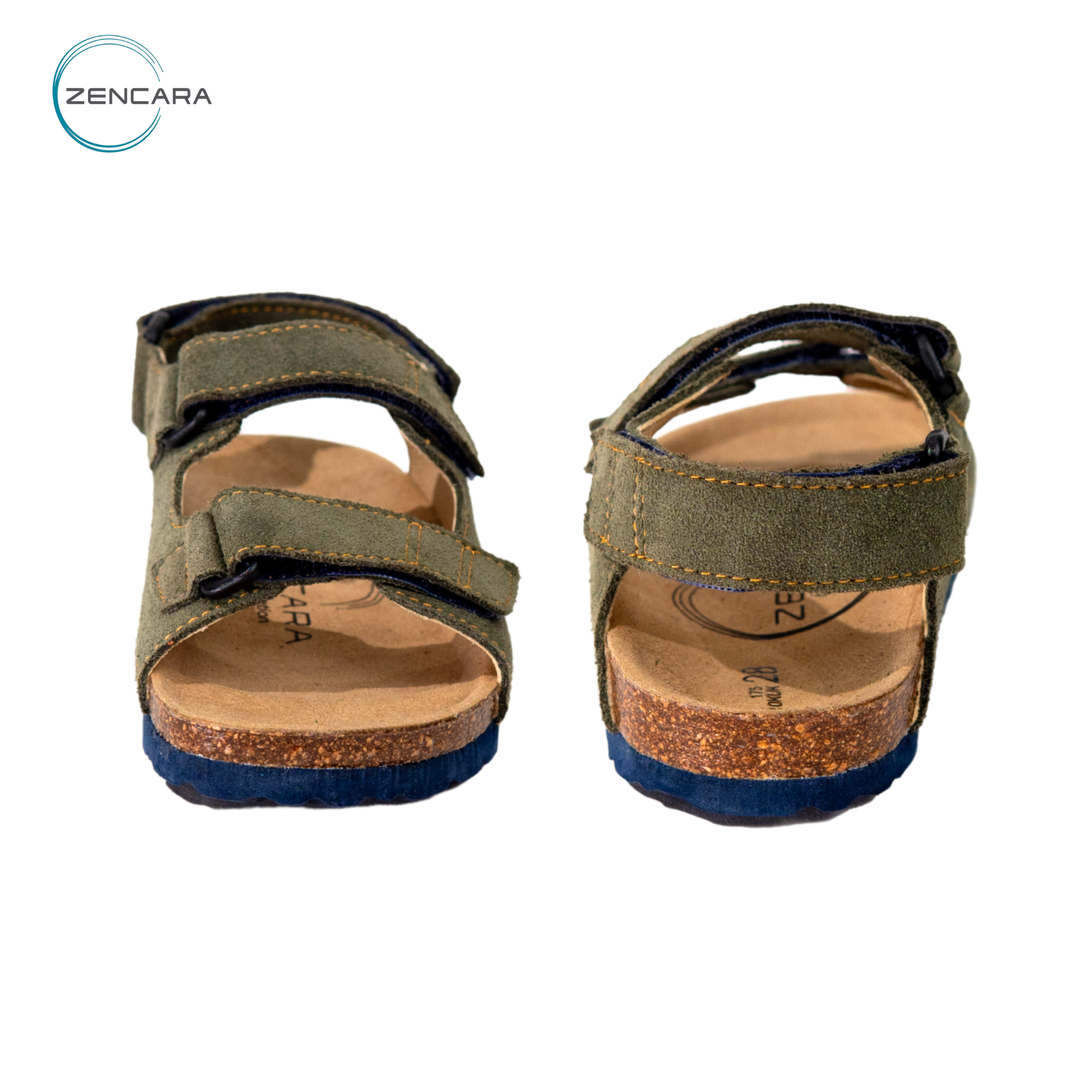 Sandal Sức Khỏe Đế Cork Trẻ Em Màu Rêu Zencara