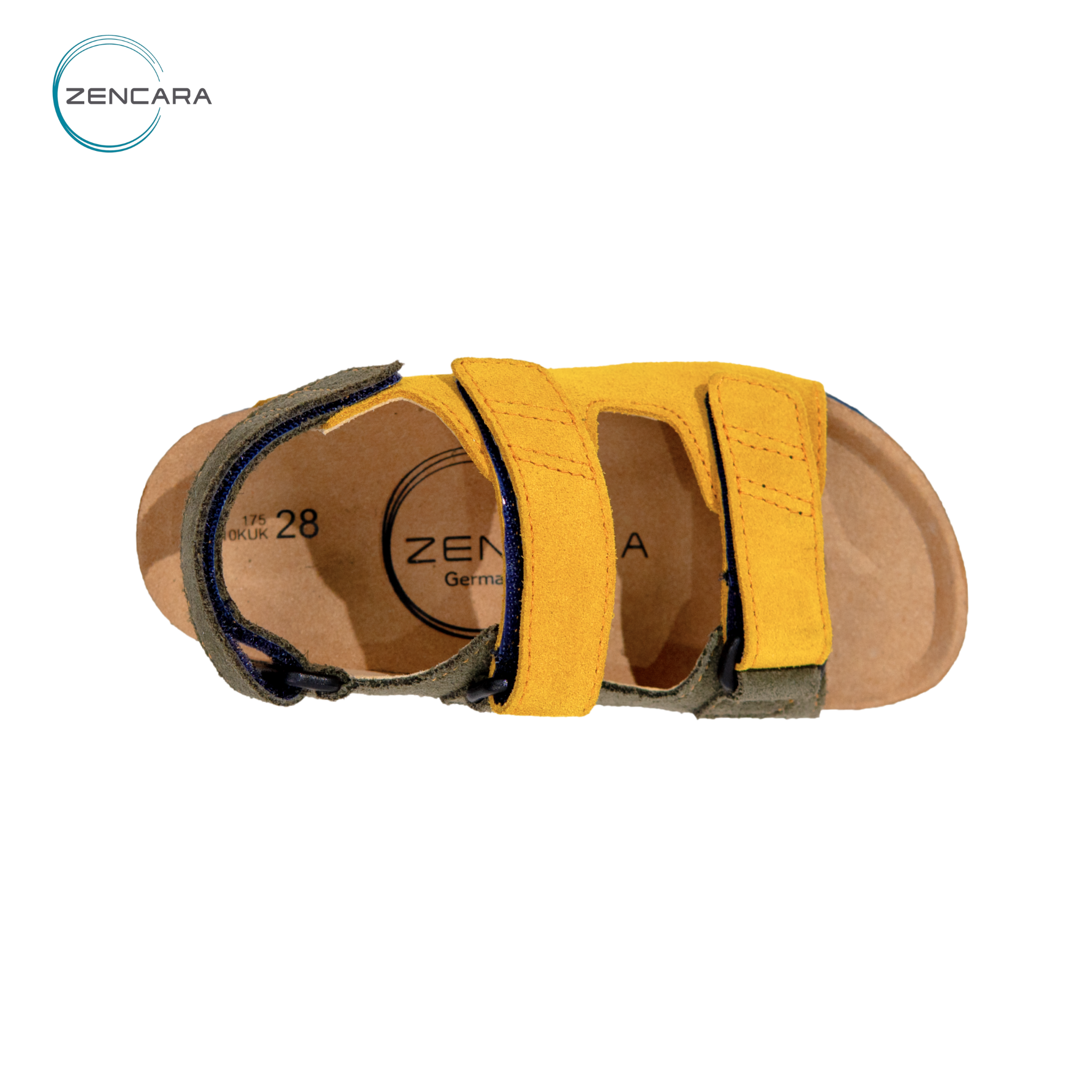 Giày Sandal Sức Khỏe Đế Cork Trẻ Em Màu Vàng Xanh Zencara