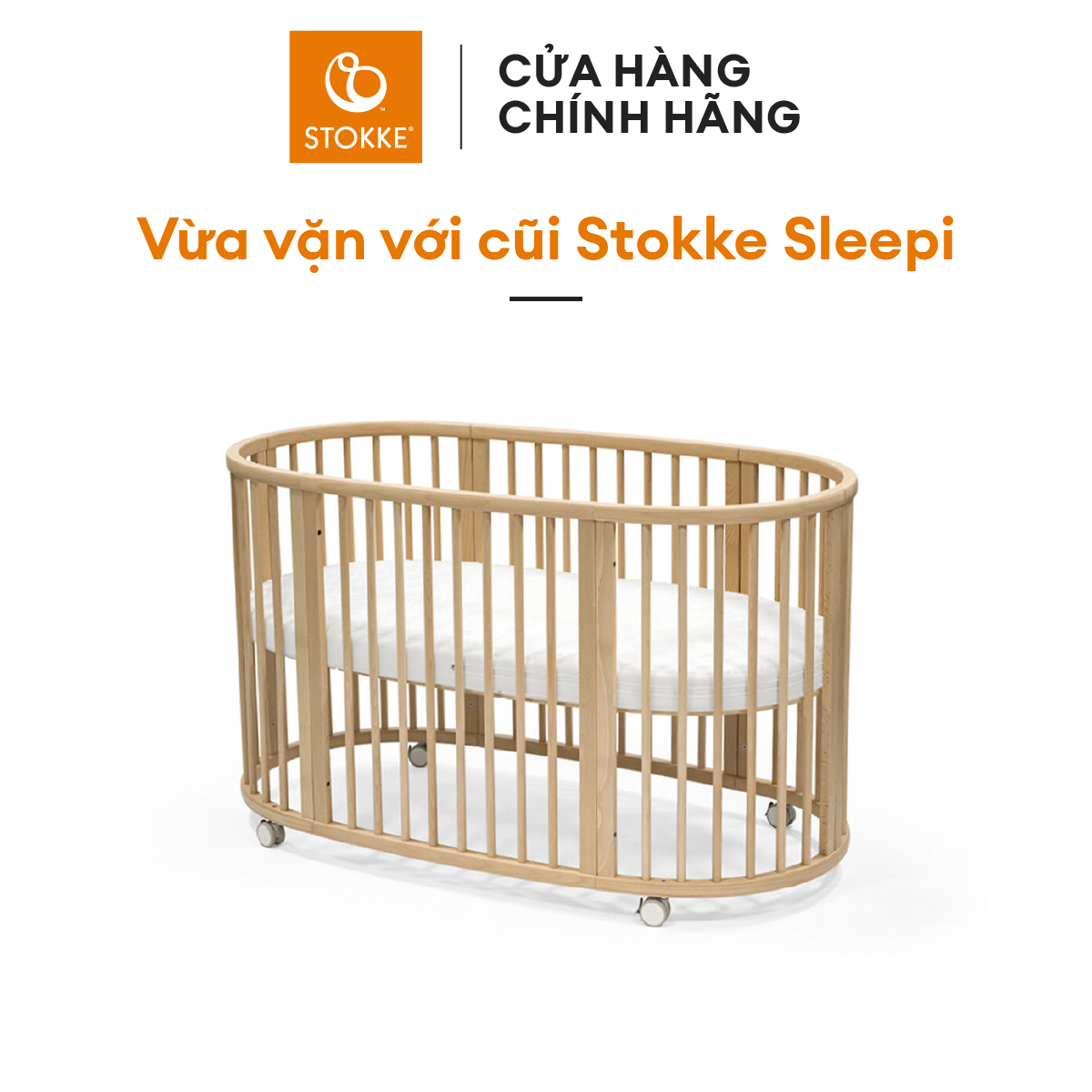 Stokke Sleepi Bed Mattress V3 premium crib mattress, with a mattress core made from soft and breathable Sorona fiber for your baby