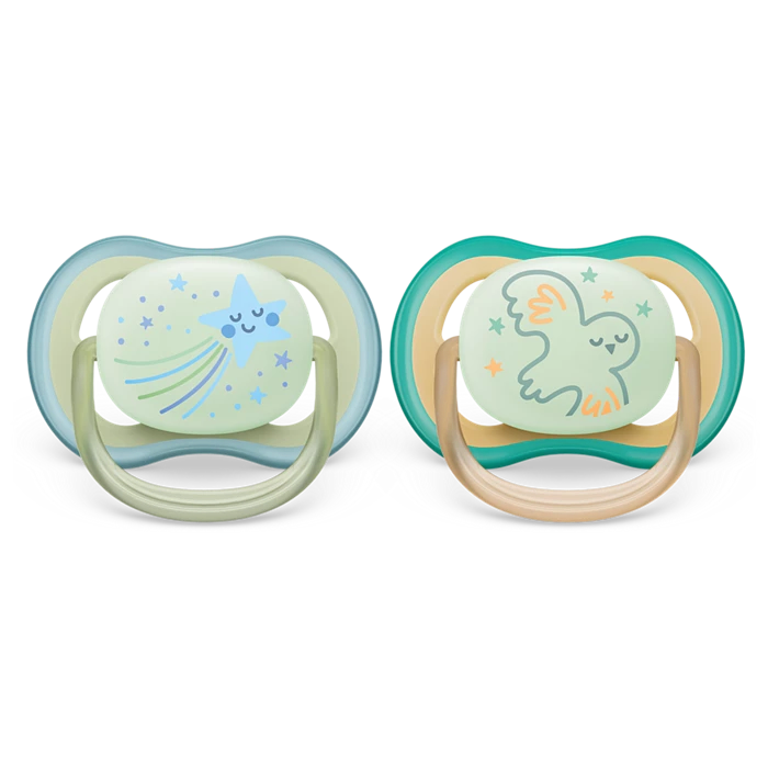 Ty ngậm thông khí dạ quang Philips Avent ultra air 0-6 tháng