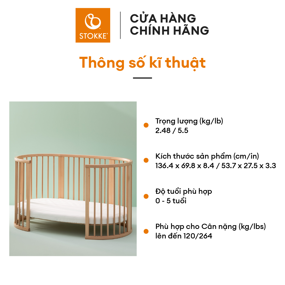 Stokke Sleepi Bed Mattress V3 premium crib mattress, with a mattress core made from soft and breathable Sorona fiber for your baby
