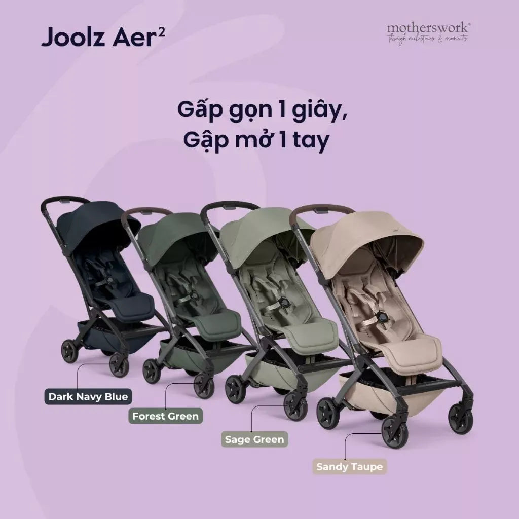 Joolz Aer2 high-end stroller for babies from birth to 4 years old - 1-hand folding