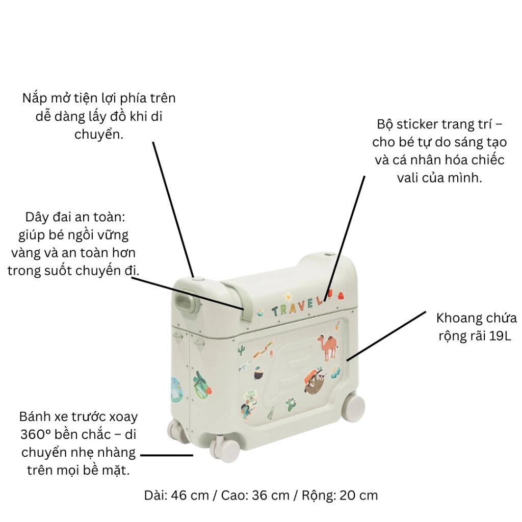 Vali hành lý xách tay kết hợp giường ngủ cho bé Stokke Jetkids Bedbox siêu tiện lợi