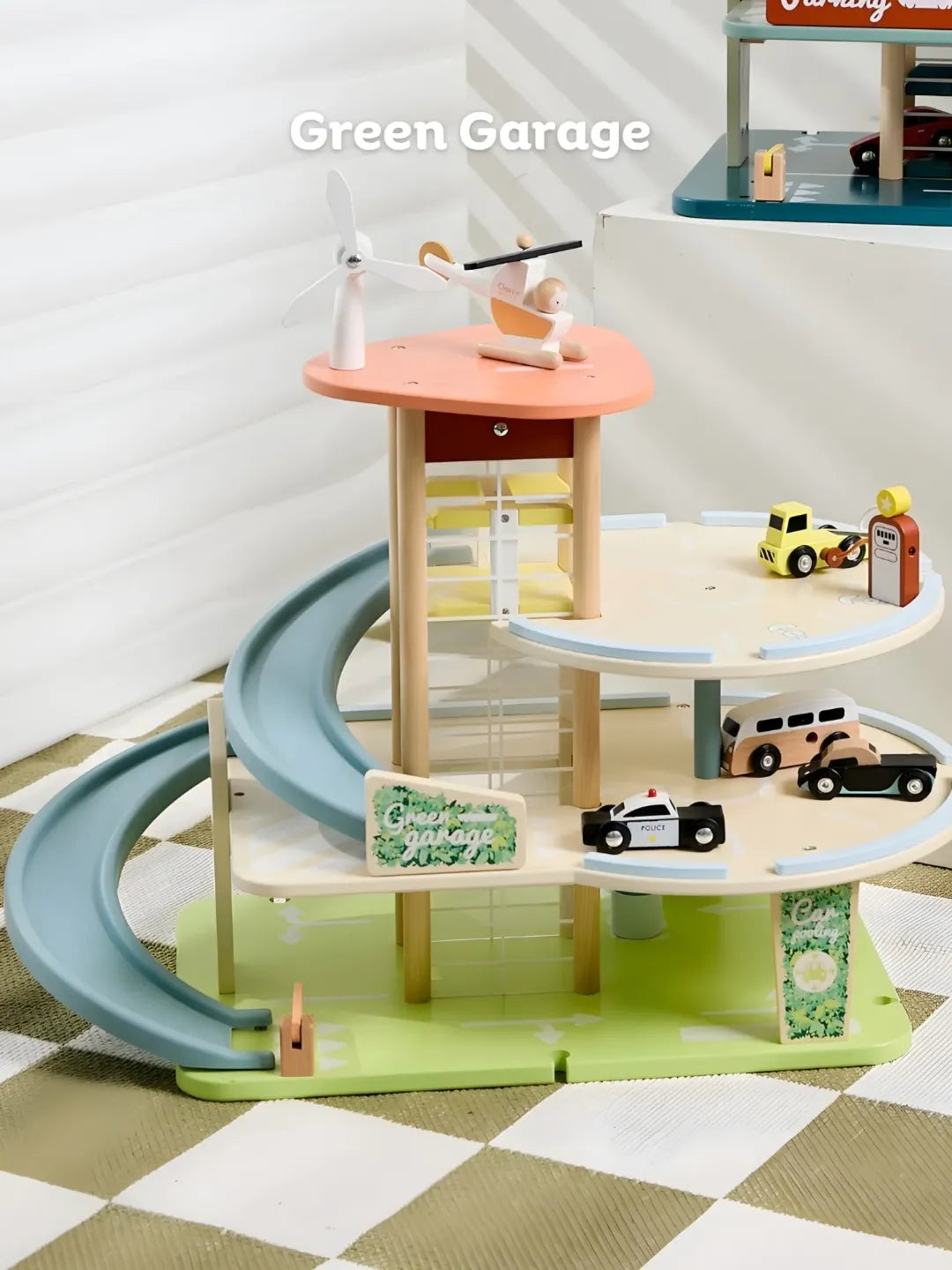 Bộ Đồ Chơi Nhà Để Xe Bằng Gỗ Classic World Green Garage Cho Bé