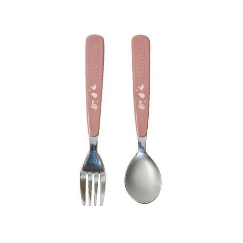 Bộ Muỗng Nĩa Ăn Dặm Inox 316 Cho Bé mugu – Kèm Hộp Đựng Vệ Sinh