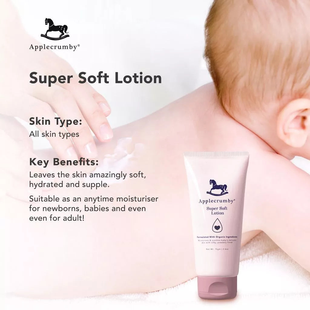 Applecrumby Super Soft Lotion - Soothes & Protects Sensitive Skin for Newborns & the Whole Family
