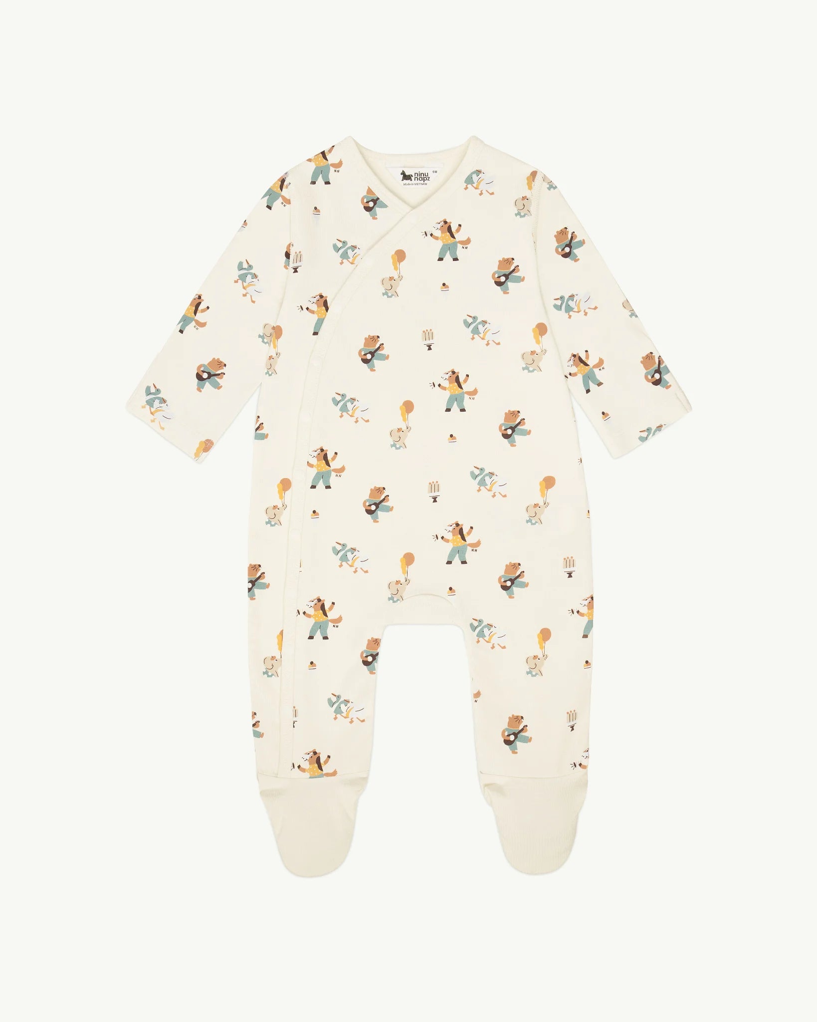 Quần Áo Cho Bé Party Friends Body Footed Romper Đa Dạng Màu Sắc (9M-24M) | NINUNAPZ