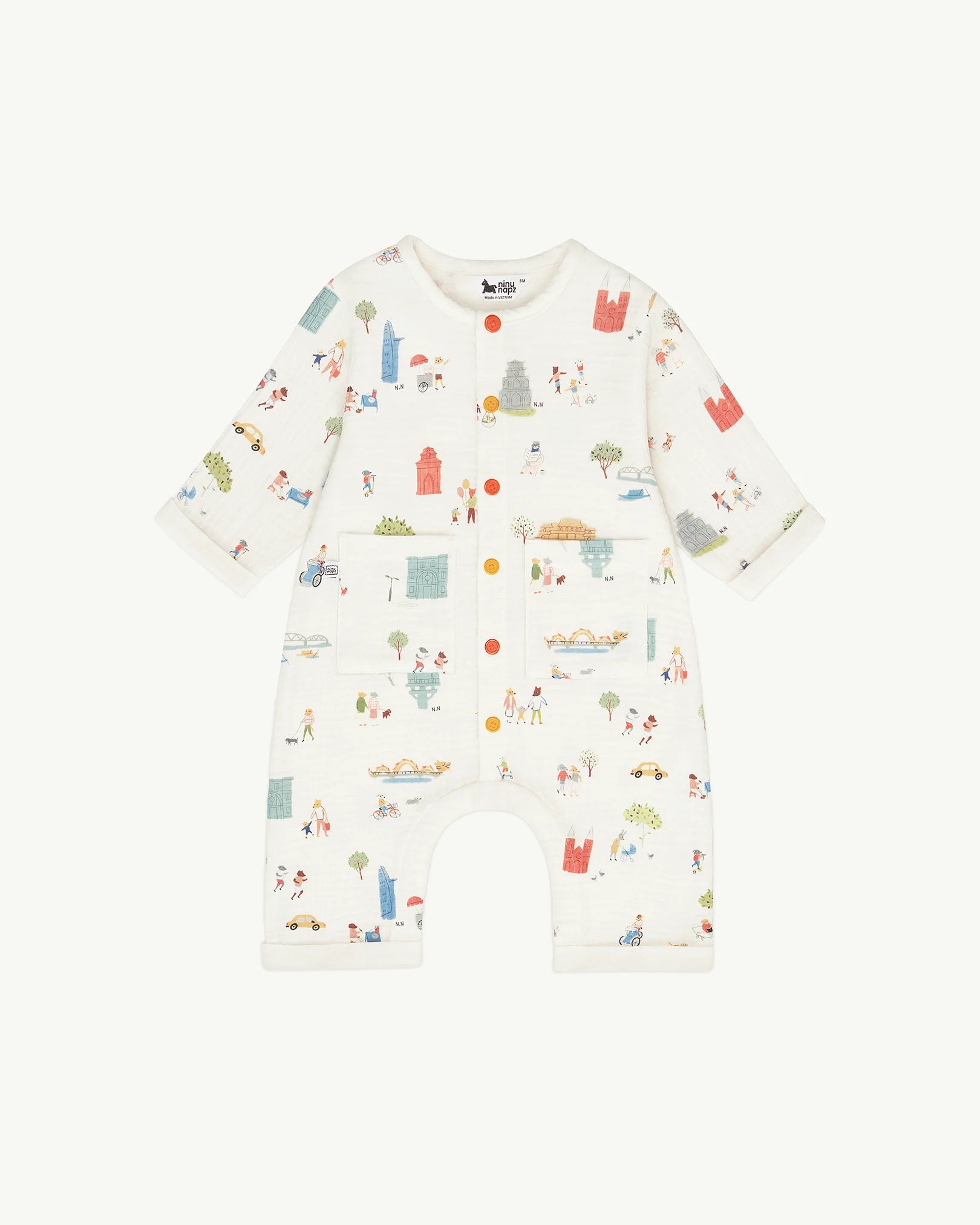 Quần Áo Cho Bé Vi Vu VietNam Body Long Romper (3M-24M) | NINUNAPZ
