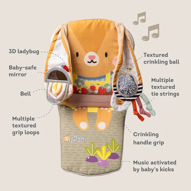 Thỏ Đồ Chơi Treo Ghế Xe Hơi Có Đèn Và Nhạc TAF TOYS Giải Trí Và Phát Triển Giác Quan Cho Bé