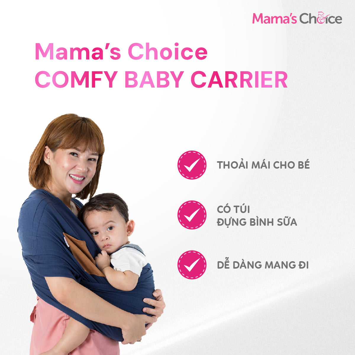 Địu vải em bé Mama’s Choice Comfy Carrier, địu cho bé sơ sinh