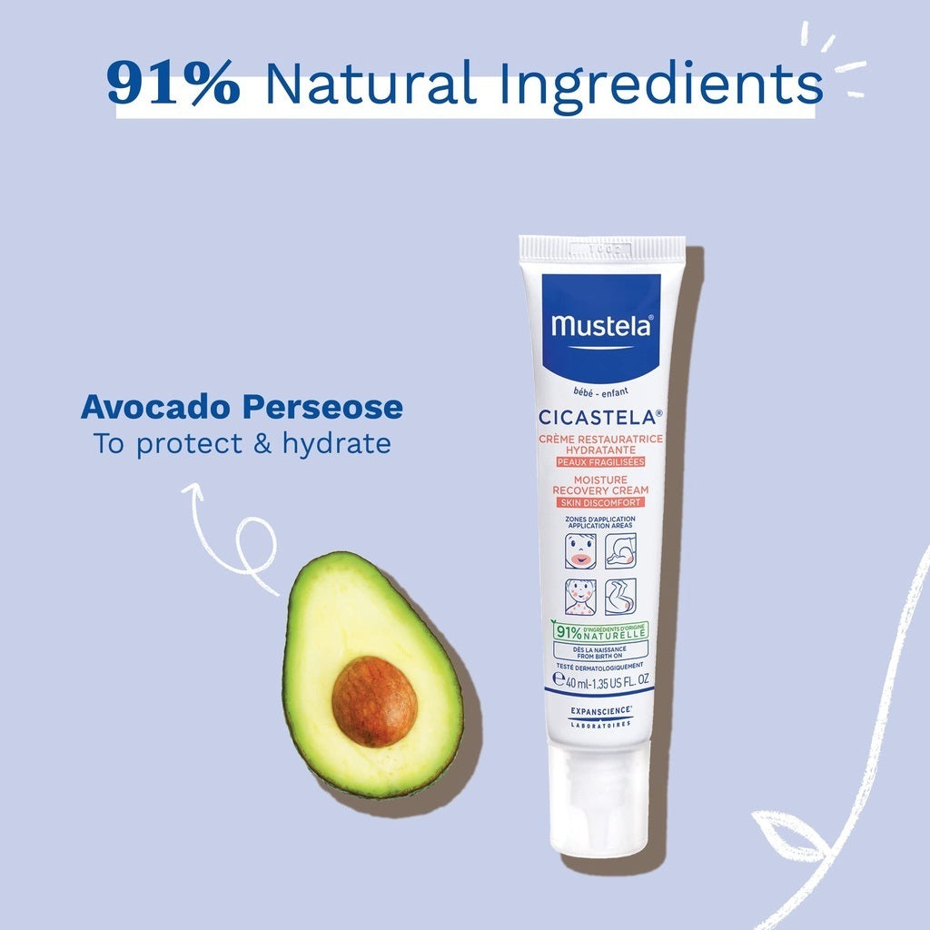 Mustela Cicastela Moisture Recovery Cream - Moisturizes & Soothes Baby's Sensitive Skin