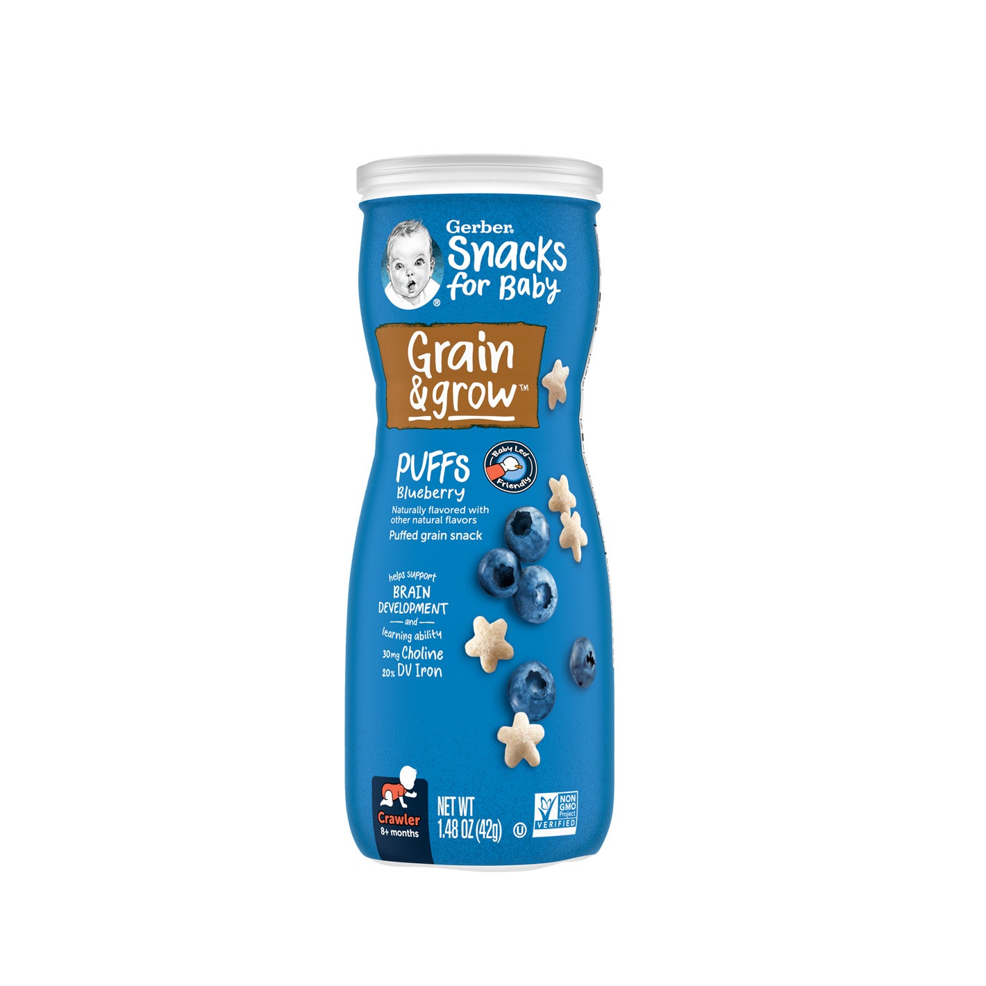 Bánh ăn dặm Gerber Puffs vị việt quất 42g 8M+