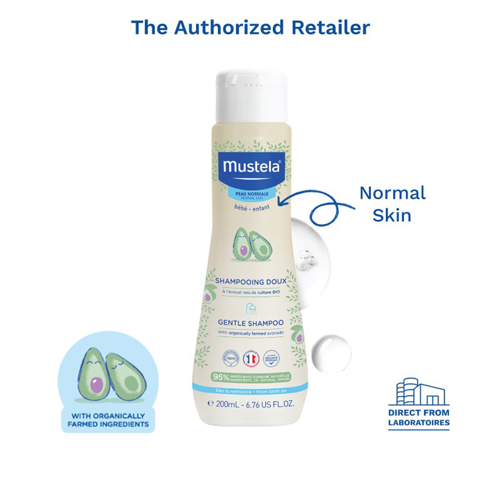 Dầu Gội Dịu Nhẹ Mustela Gentle Shampoo 200ml – Làm Sạch & Gỡ Rối Tóc Mềm Mại Cho Bé